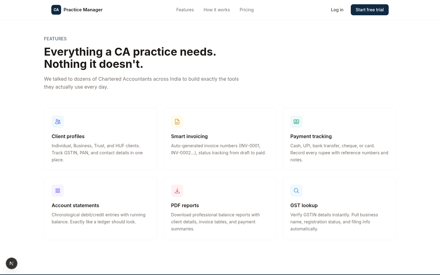CA Practice Manager parent portal