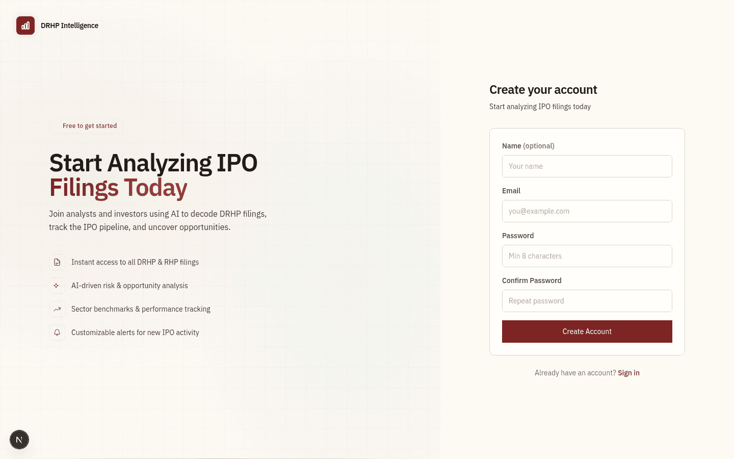 DRHP Intel parent portal